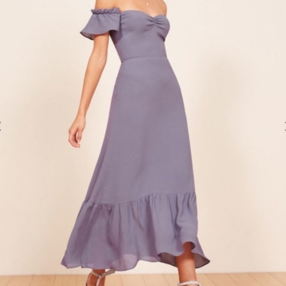 Butterfly dress by Reformation in orchid